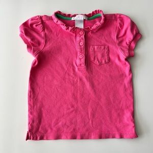 Janie and Jack girls pink ruffle shirt short sleeve 3